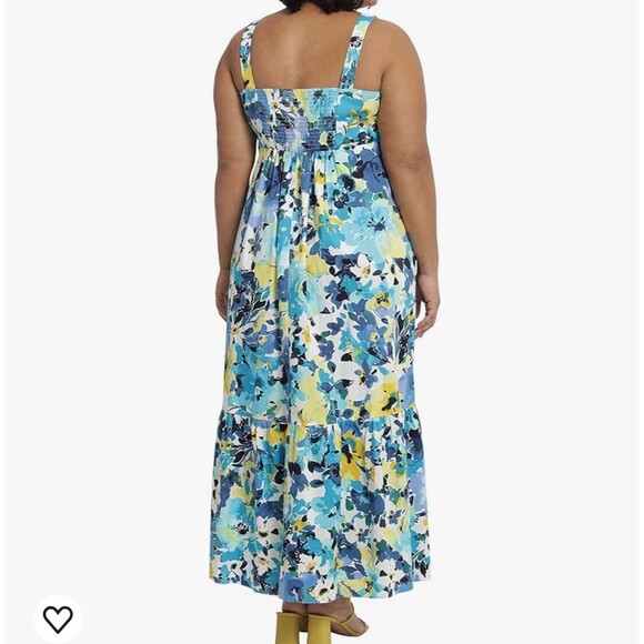 London Times Smocked Back Maxi Dress Size 20W New With Tag - Picture 2 of 11